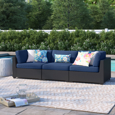 Anishia 89.5'' High-Density Polyethylene (HDPE) Wicker Outdoor Patio Sofa