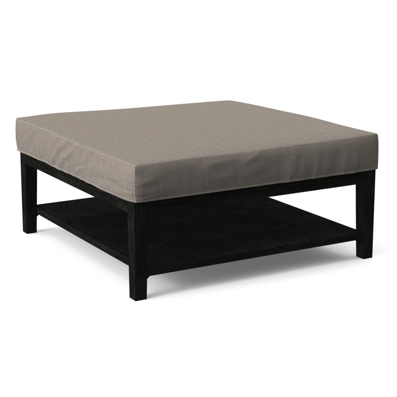 Hammond Square Ottoman, Antique Black Finish, Stone Crypton Performance; 0884-83