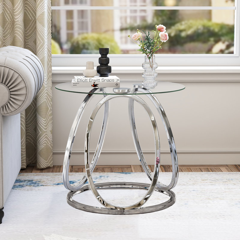 Table de bout Paloalto Exilda, Chrome