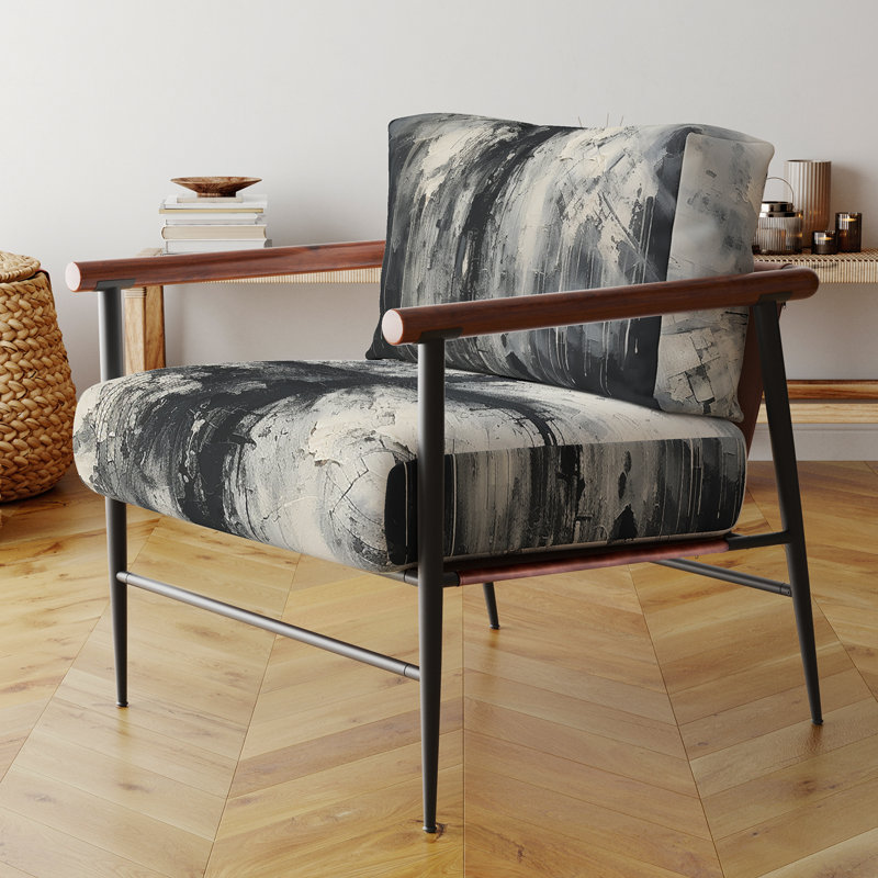 Fauteuil d'appoint noir et blanc, Noir