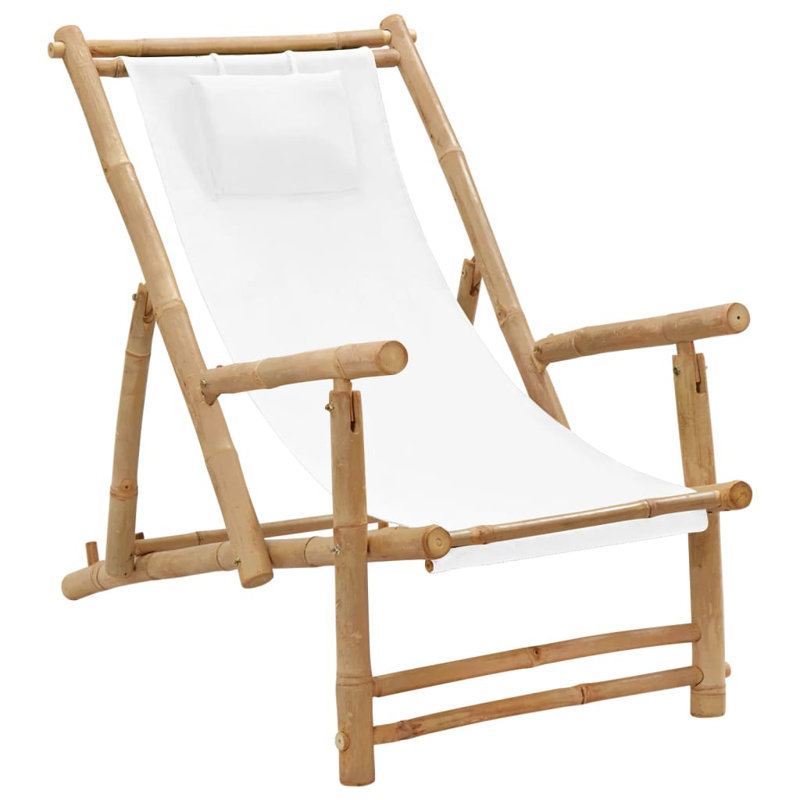 Otavio Reclining Deck Chair, Cream White