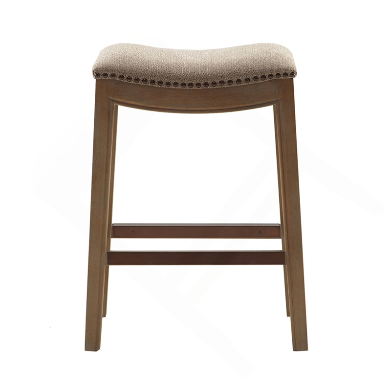 Saddle Counter Stool, Natural, Polyester Brown