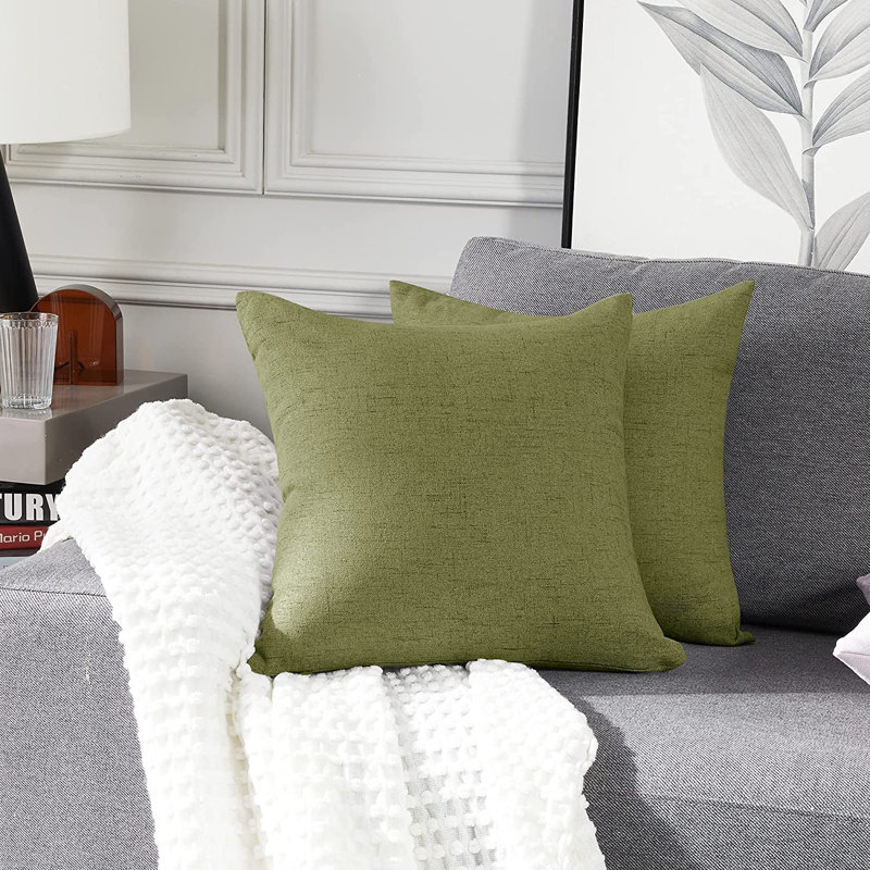 Cynne Square Throw Pillow Cover, Spinach Green, 50cm H x 50cm W x 1cm D