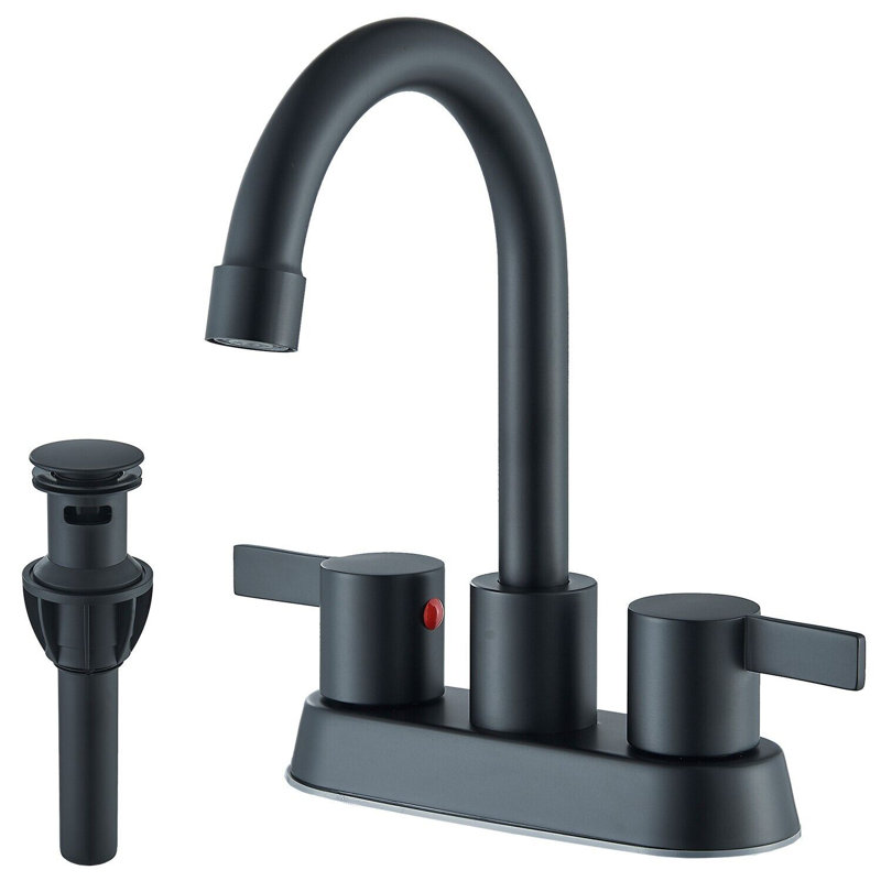 2-handle Bathroom Faucet with Drain Assembly