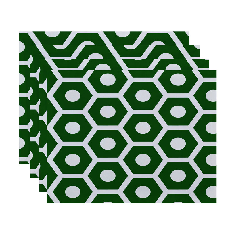 Alyrica Polyester Geometric Rectangle Placemat, Leaf