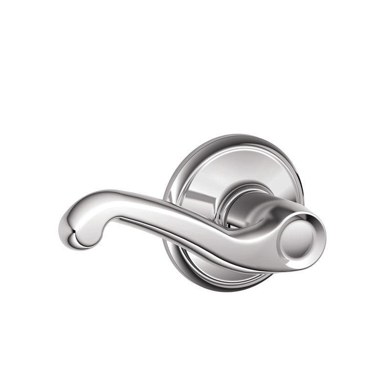 Flair Lever Hall and Closet Lock, Universal/Reversible, Bright Chrome