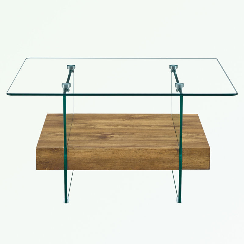2-Tier Square Coffee Table, Natural