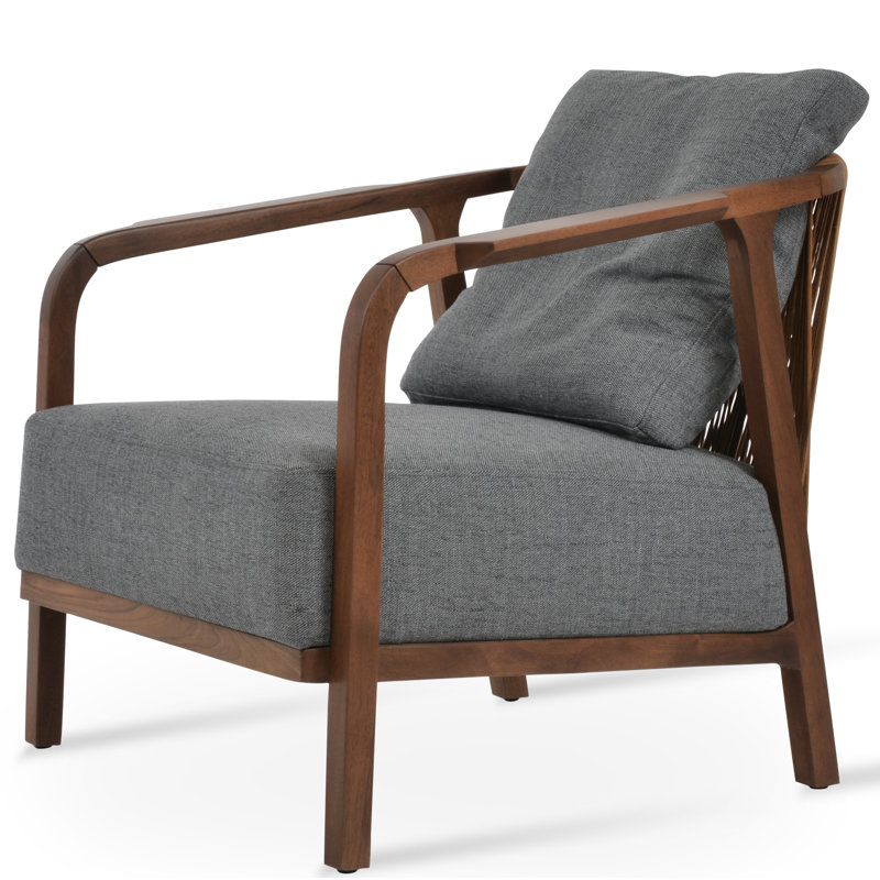 Drops Armchair in Fabric, Gray Cotton Blend