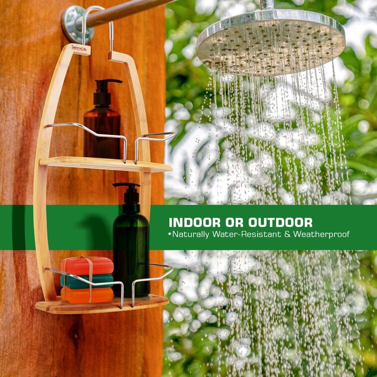 Rebrilliant Bamboo Shower Caddy, This Over The Door Shower Caddy Is A  Stylish And Eco Friendly Sho…