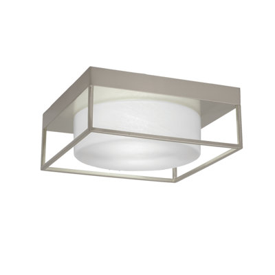 Plafonnier encastré 12 po, 2 ampoules, avec verre de marbre blanc