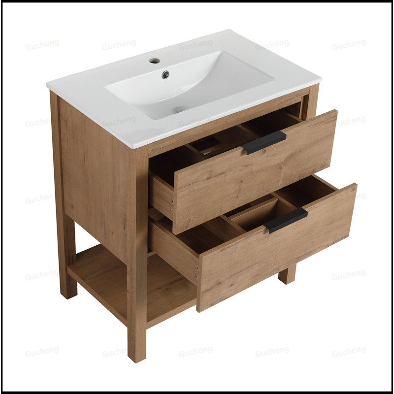 Meuble-lavabo autoportant en contreplaqué de 30 po avec lavabo