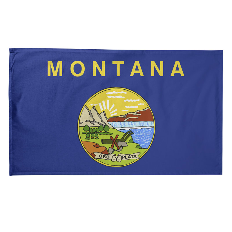 Serviette de thé à drapeau montana, Sergé de coton