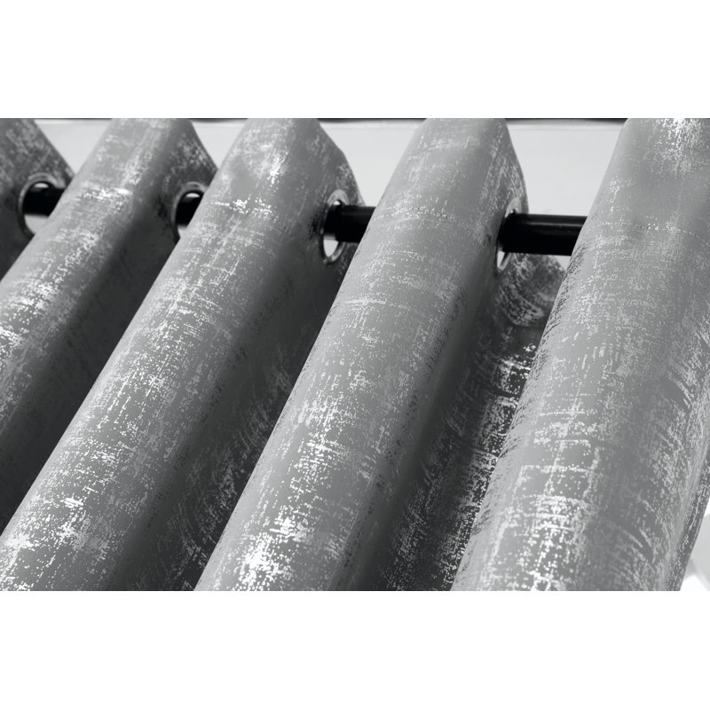 Chehabi Blackout Curtain Pair, Silver, Width 229 x Drop 183 cm