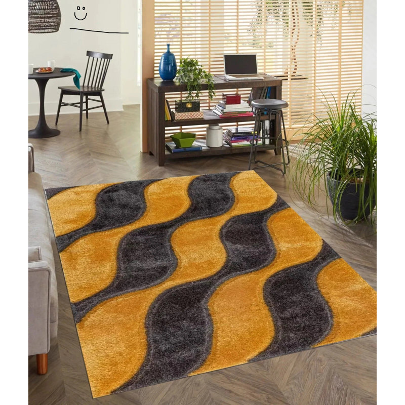 Geometric Shag Area Rug, Rectangle 160 x 230 cm