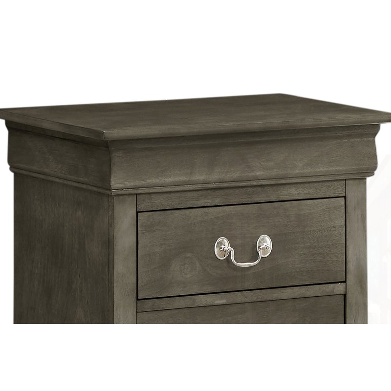 Table de chevet traditionnelle grise élégante, Gris