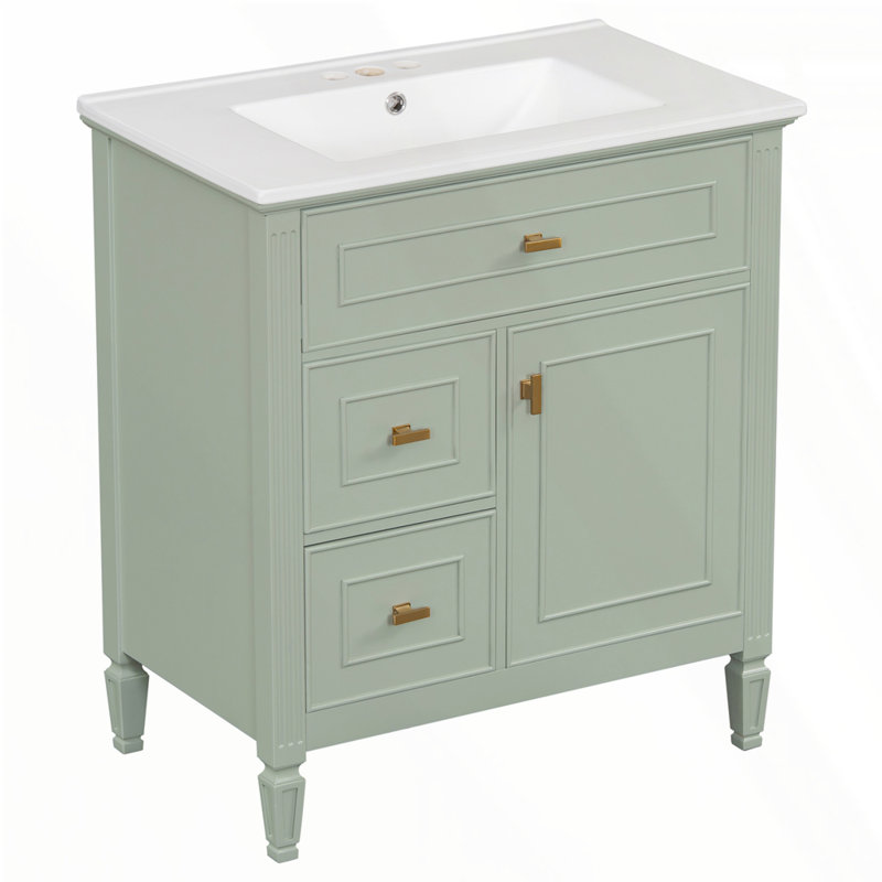 Meuble-lavabo 30 po avec lavabo, Vert