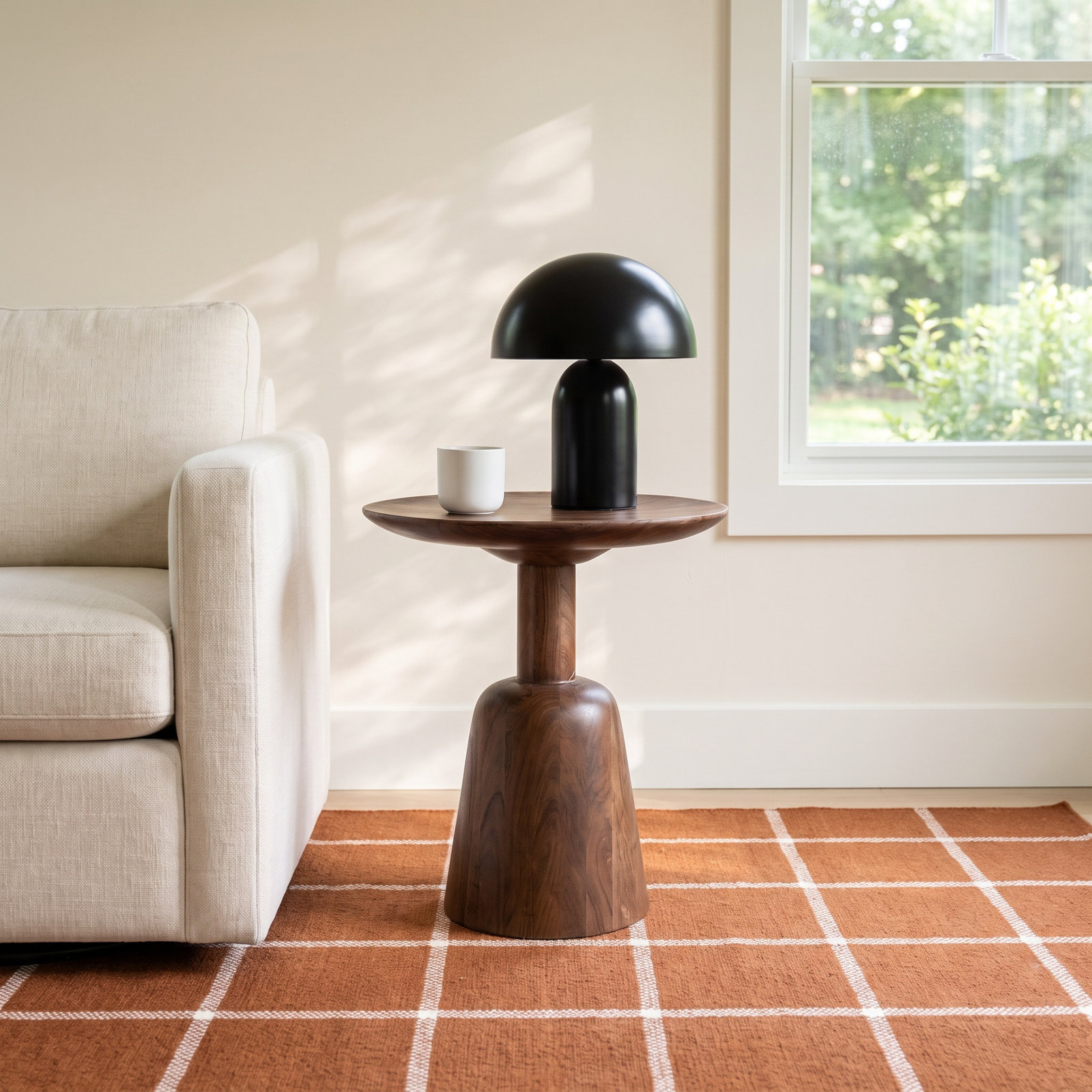 James Solid Wood End Table, Brown