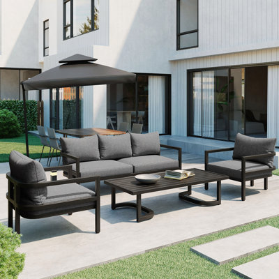Multi-Person Outdoor Steel Sofa Set, Waterproof, Anti-Rust And Anti-Uv, Suitable For Gardens And Lawns