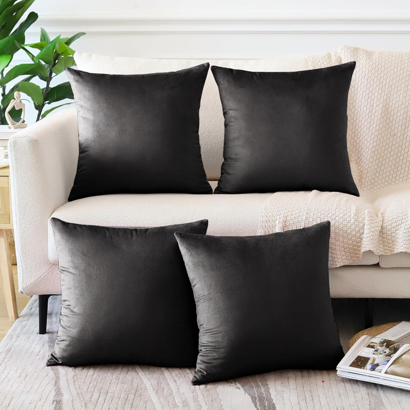 Square Cushion Cover, Black