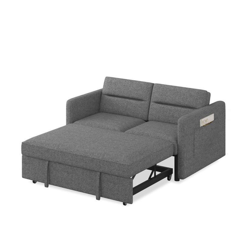 Canapé-lit avec causeuse Loveseats, Lin gris foncé