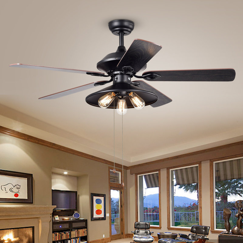 Nielson 52'' Ceiling Fan with Light Kit, Pull Chain