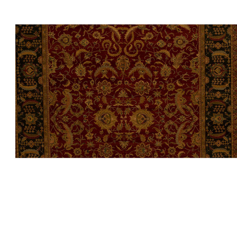 Wool Oriental Area Rug in Red/Green
