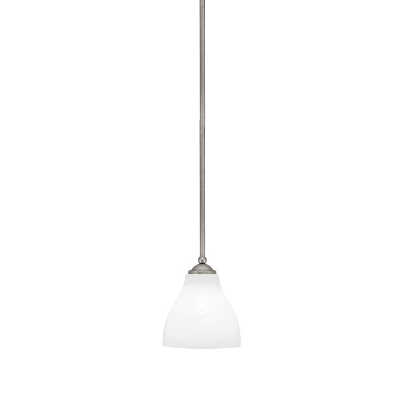 Mini-luminaire suspendu suspendu Zilo, fini granit foncé avec verre de 6,25 po, Graphite