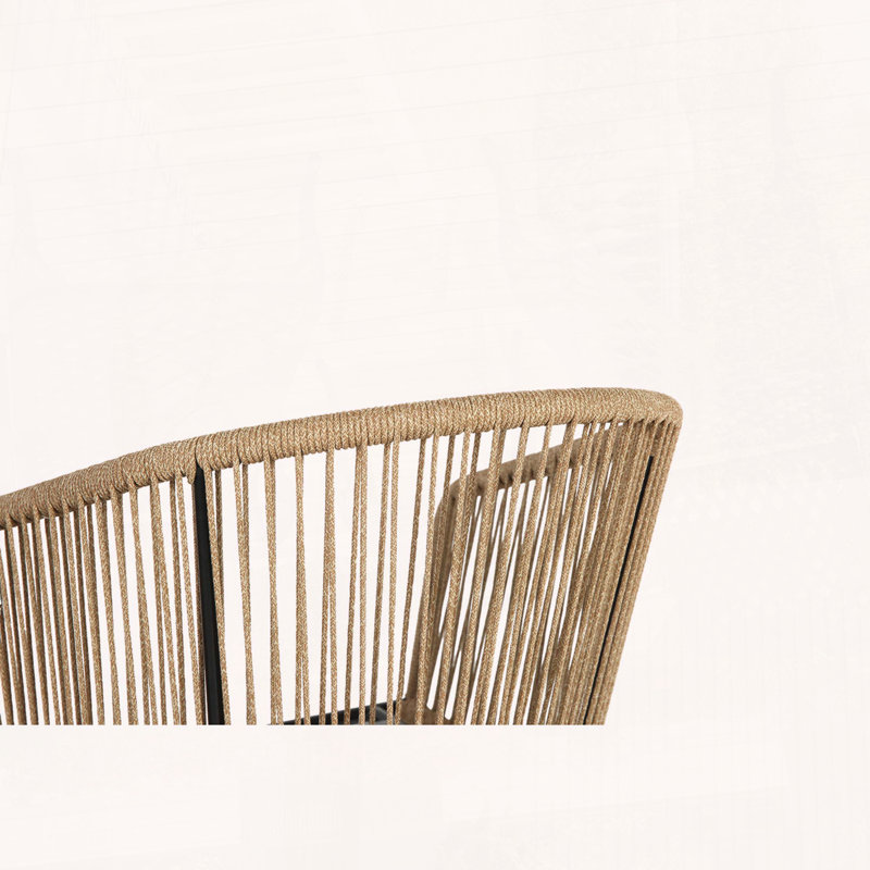 Tabouret de bar en osier avec accoudoirs (ensemble de 4)