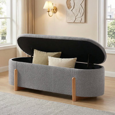 Banc de rangement rembourré 51,2 po