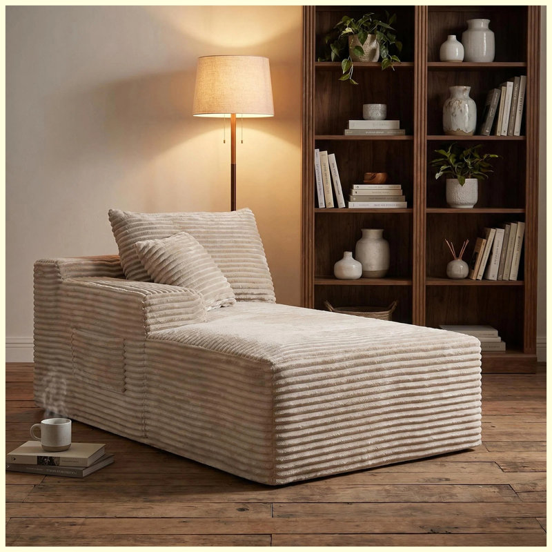Canapé modulaire en velours côtelé Camel, chaise d'appoint sans accoudoirs pour salon, Camel