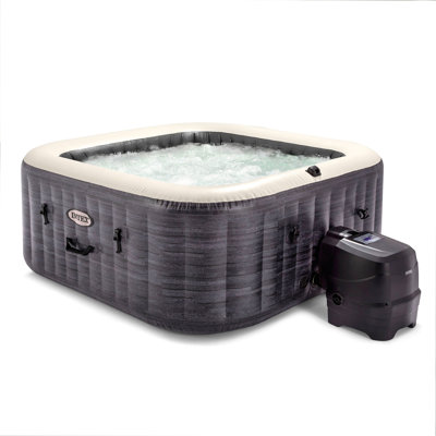 Intex 120 Volt 140 - Jet Plastic Square Inflatable Hot Tub in Gray