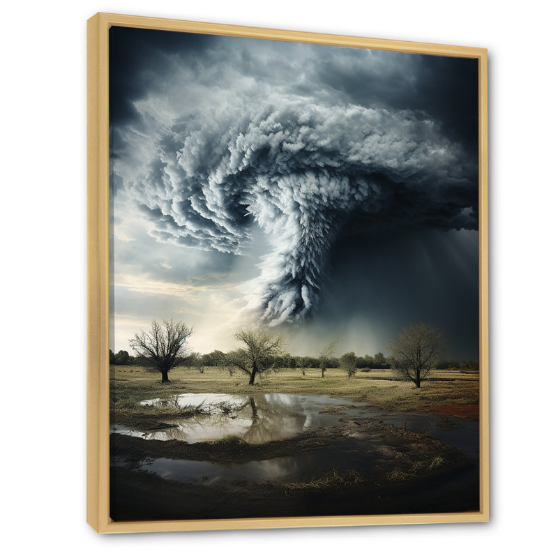 Tempêtes Addyston Tornado - Tempêtes, impressions sur toile, Cadre flottant érable, H 20 po x l 12 po x P 1 po