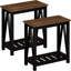 Table de bout à lattes 23,6 "avec rangement (ensemble de 2)-996378691