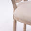 Chaise de salle à manger en bois massif de style français avec dossier en rotin et siège en lin, ensemble de 2 pour un usage quotidien élégant.