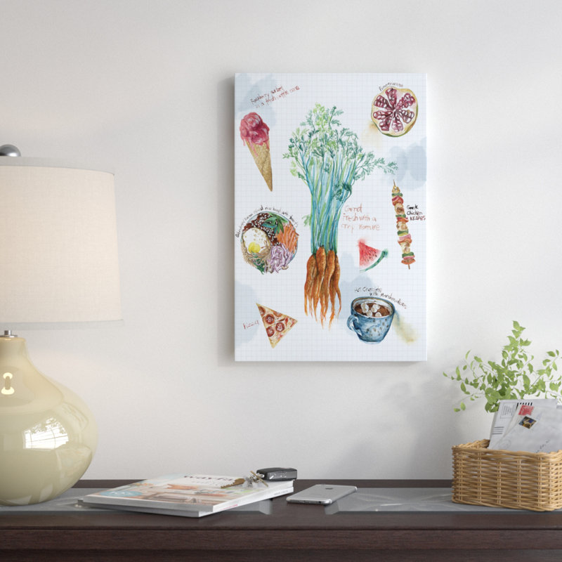 « food sketches i », reproduction d’art sur toile, H 12 po x l 8 po x P 0,75 po, Toile tendue, Pas de tapis