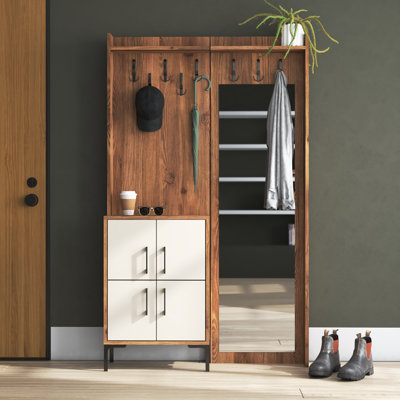 Stockton 120.3 cm W Hall Tree with Shoe Storage