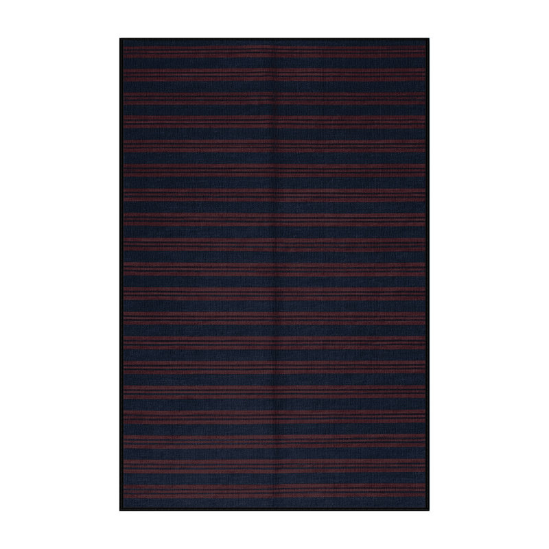 Machine Washable Horizontal Stripes Gray Area Rug, Rectangle 2' x 3'