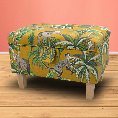 Cotton Upholstered Bench with Flip Top