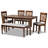 Haisten 6-Pc Dining Set in Grey Fabric and Walnut Finished Wood, 37.4'' H X 17.7'' W X 20.5'' D-366035251