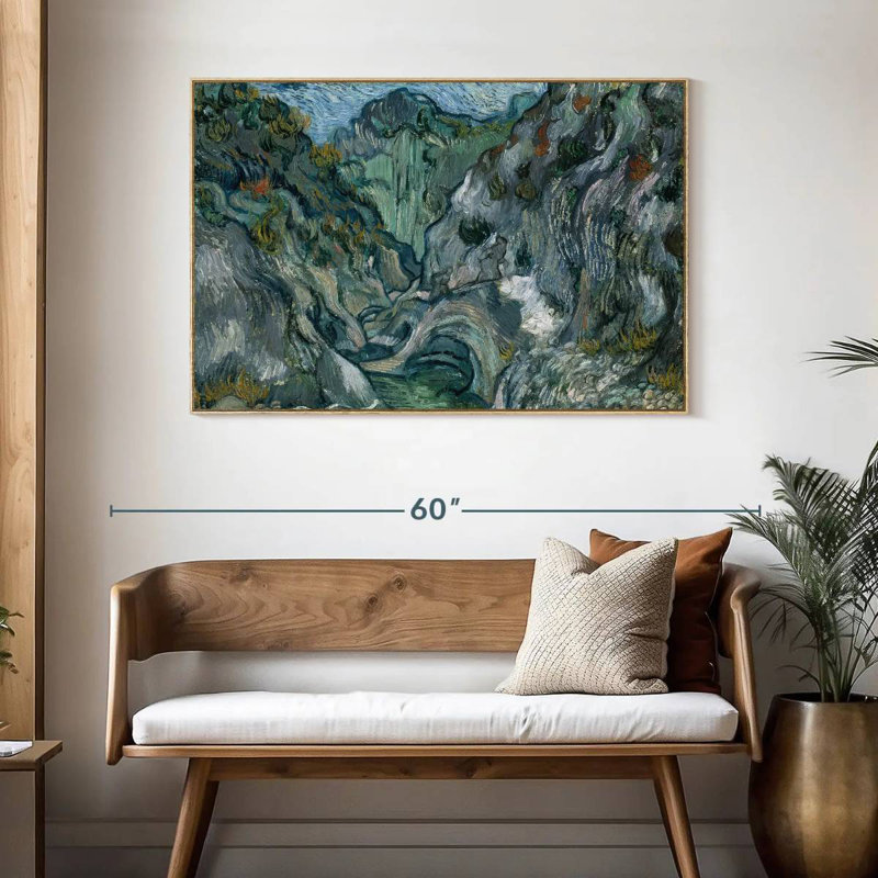 Ravin 1889, Cadre flottant en bois naturel, 46 po x 31 po