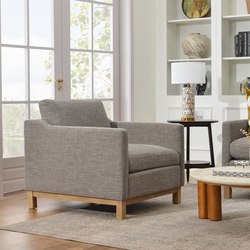 Cami Upholstered Armchair, Smoke Linen Blend