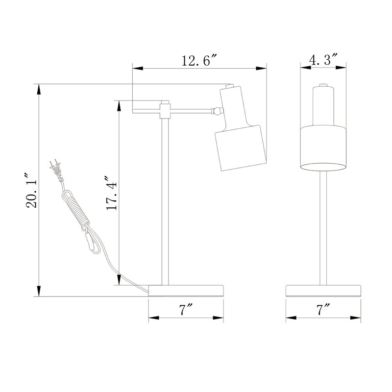Lampe de bureau 20 po