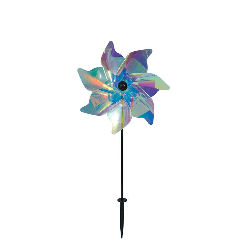 Iridescent Pinwheel Spinner, 30.5" H x 12" W x 8" D