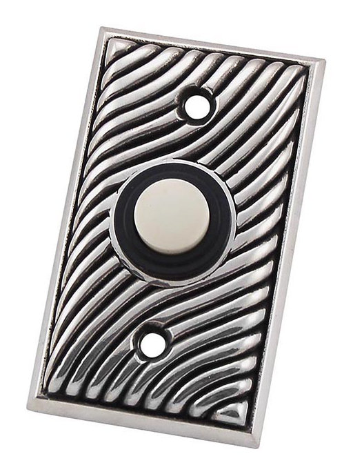 Push Button Doorbell, Antique Silver