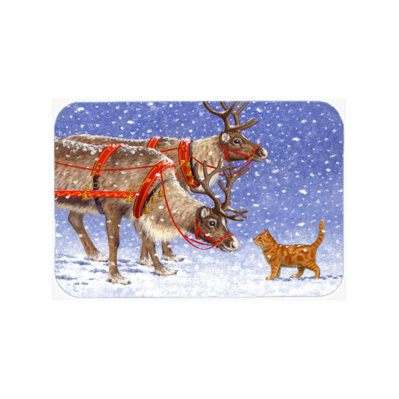 Planche à découper en verre pour trésors et chats caroline Reindeer