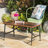 Modern Industrial Outdoor Coffee Table - Wood With Vintage Effect, Black Metal Legs, Weather- Feature + For Deck Top Antique Look, Iron Frame, Weather Resistance