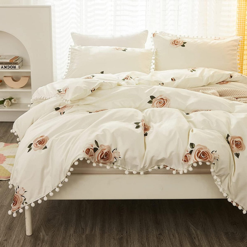 Floral Duvet Cover, Twin Duvet Cover + 1 Standard Pillowcase