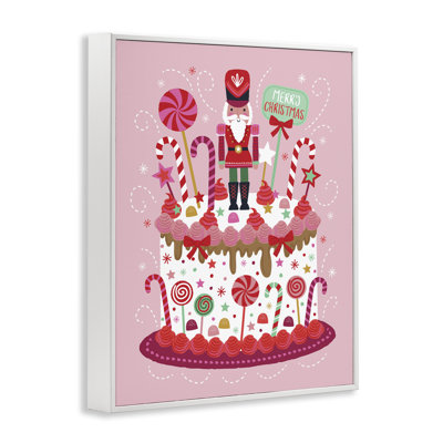 «Christmas Candy Dessert Cake», estampe numérique de Lisa Perry White bouton
