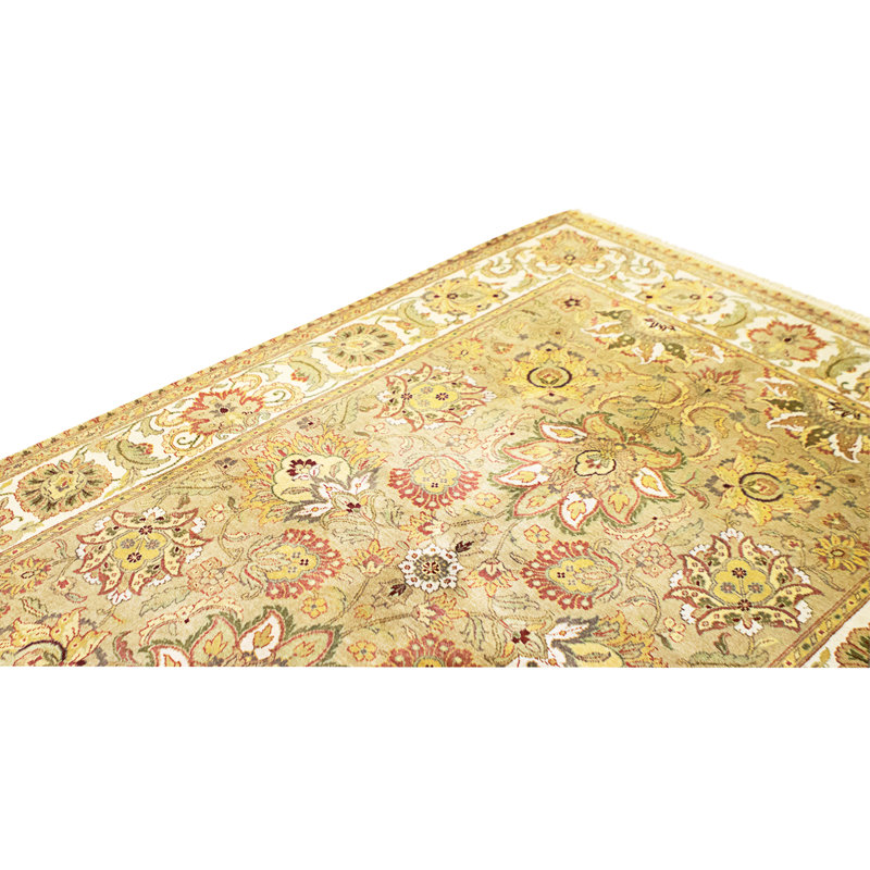 Tapis chameau et ivoire noué à la main de haute qualité
