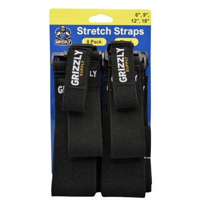 6" (2pc), 9" (2pc), 12" (2pc), 18" (2pc) Hook and Loop Stretch Strap